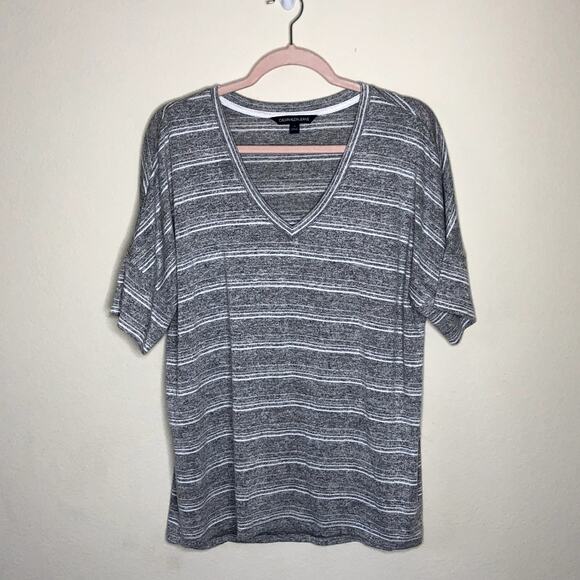Calvin Klein Jeans Super Soft Gray Stripe Oversize Tee Large - Picture 1 of 8
